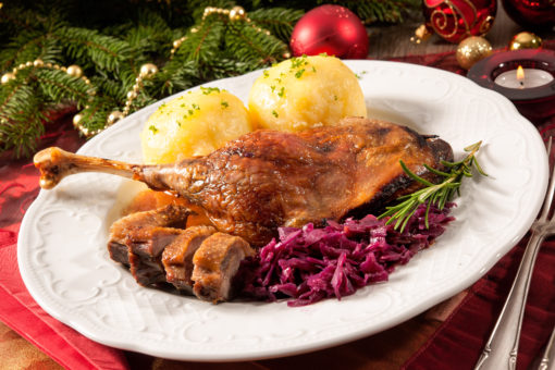 Barbarie-Entenbraten mit 6 Beilagen portionsweise