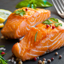 Medaillon vom Norweger Lachs