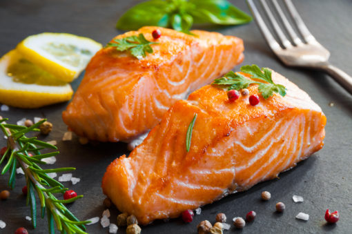 Medaillon vom Norweger Lachs