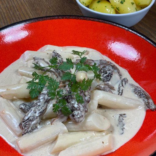 Ragout vom Holsteiner Spargel mit Morcheln