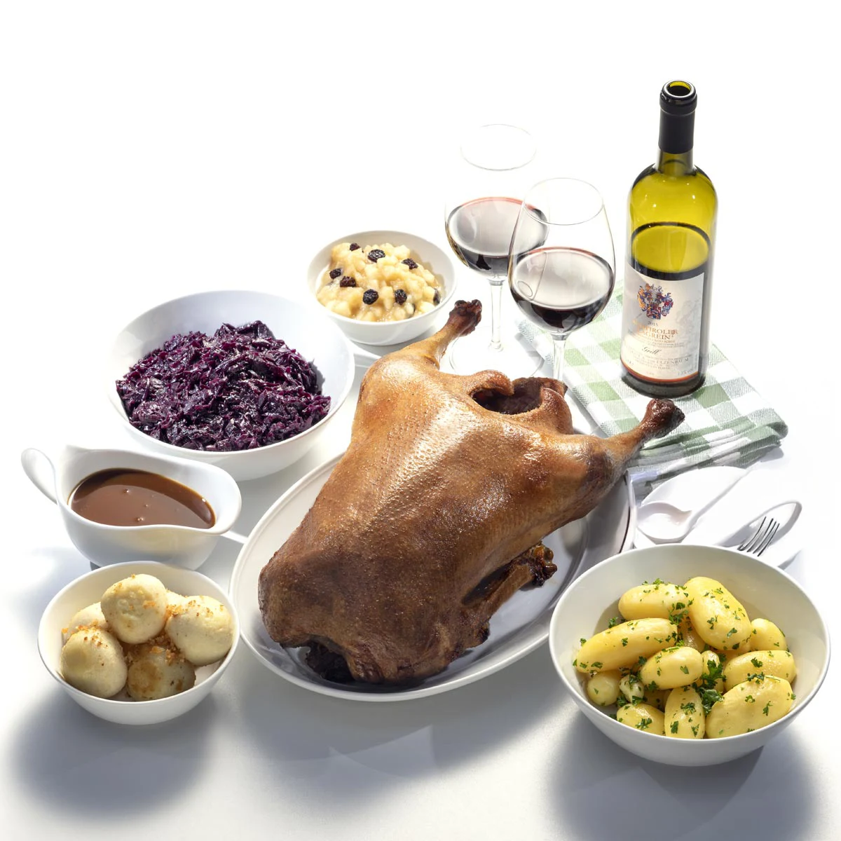 Gänsebraten mit 5 Beilagen für 4 Personen